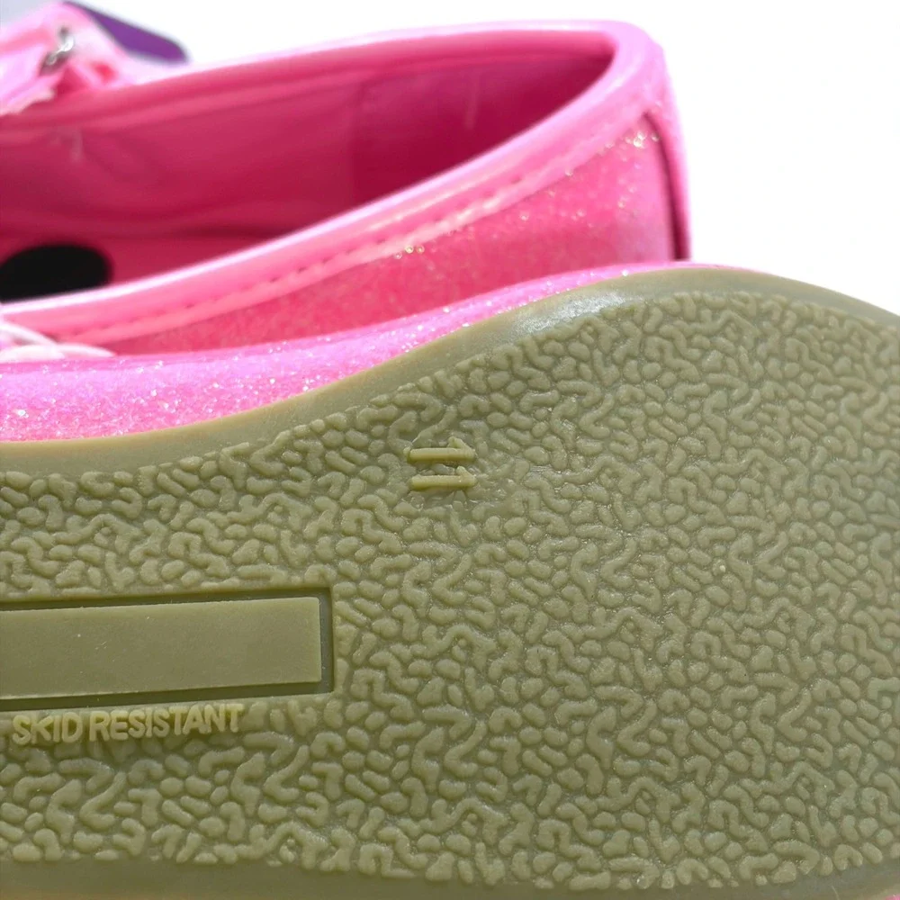 Disney Minnie Mouse Toddler Girls Pink Glitter Ballet Flat Shoes Size 11 NWT